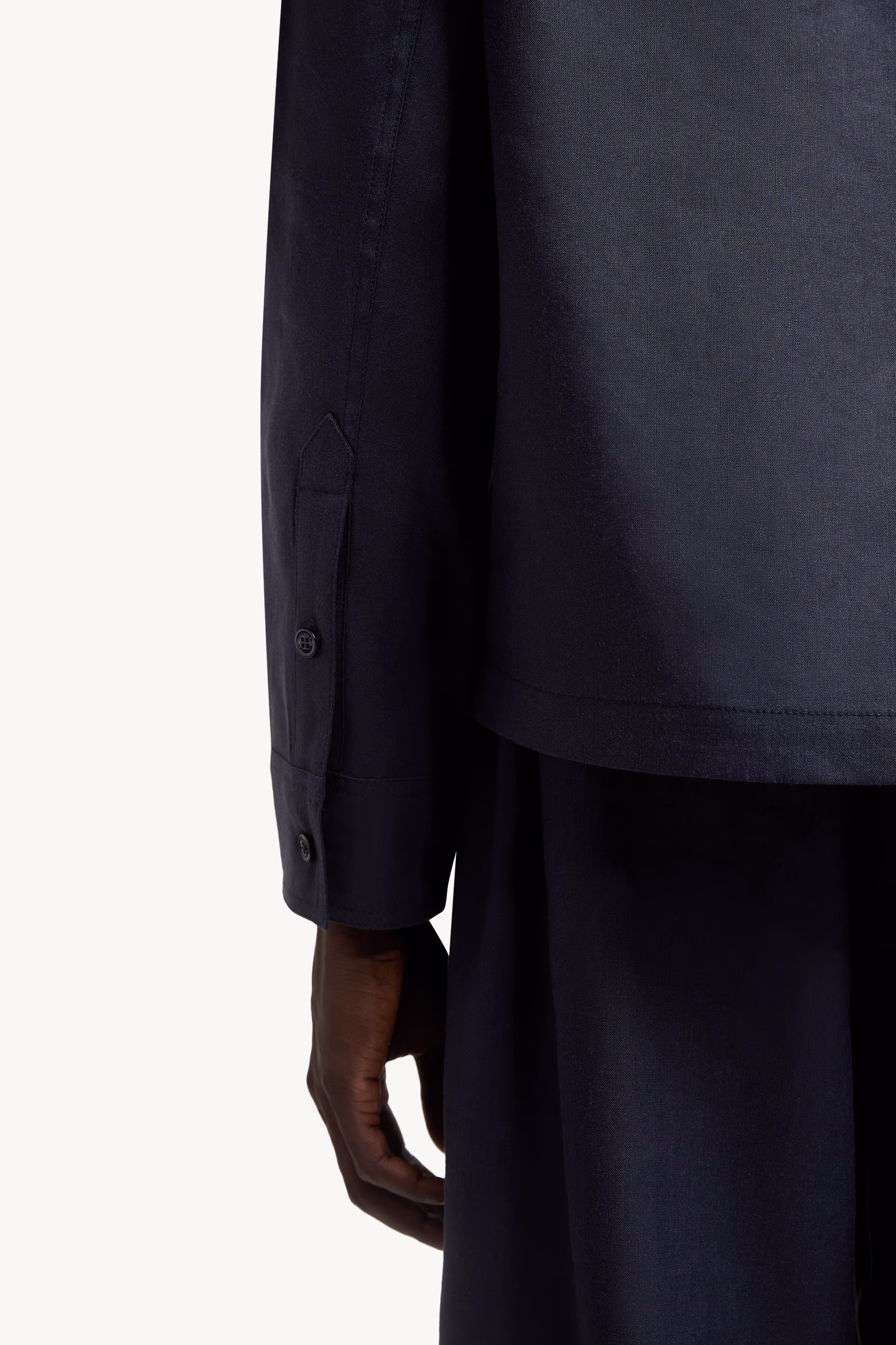 Moncler x Gilga Farm Designed by Donald Glover Linen Blend Shirt Men Navy Blue Moncler 6